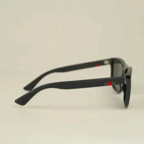 Gucci GG0010S Black Rectangular Grosgrain Sunglasses